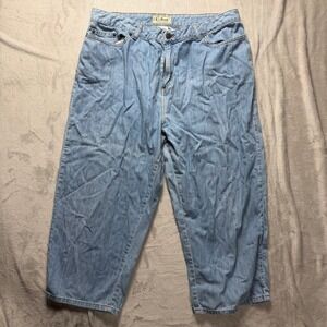 LL Bean Womens Light Wash Denim Capri Jeans Size 16